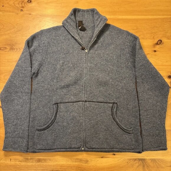 Vintage Sierra Designs Full Zip Shetland Wool Knit Sweater Mens Medium - Picture 2 of 16